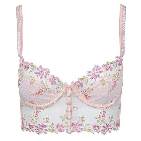 💕FOR LOVE AND LEMONS x VS💕 April Bloom Bustier ~ Pink Floral Large L NWT - Picture 6 of 15